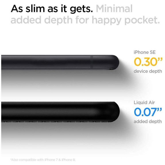 Spigen - Pouzdro Liquid Air pro iPhone 7, 8, SE 2020 & SE 2022, černá