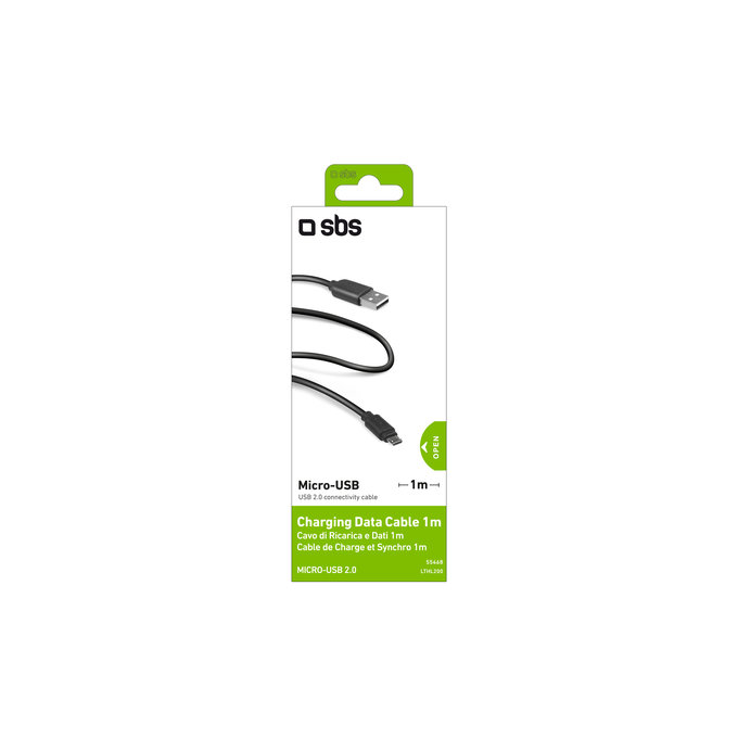 SBS - Micro-USB / USB Kabel (1m), černá