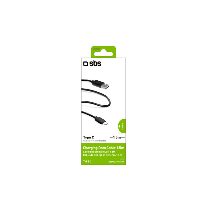 SBS - USB-C / USB Kabel (1.5m), černá