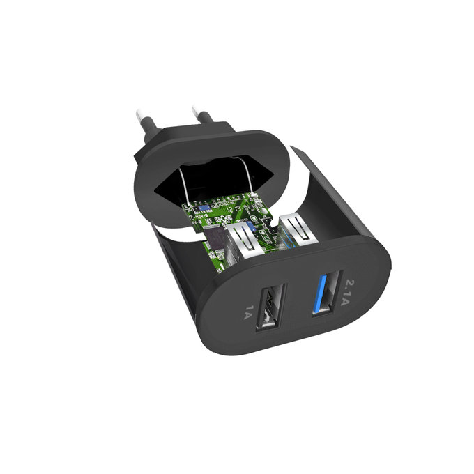 SBS - 10W Nabíjecí Adaptér 2x USB, černá