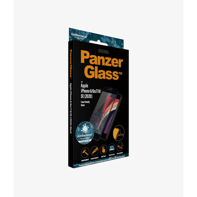 PanzerGlass - Tvrzené Sklo Case Friendly AB pro iPhone 6, 6s, 7, 8, SE 2020 a SE 2022, černá