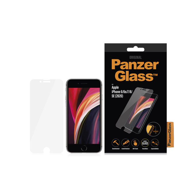 PanzerGlass - Tvrzené Sklo Standard Fit pro iPhone SE 2020, 8, 7, 6s, 6, transparentná