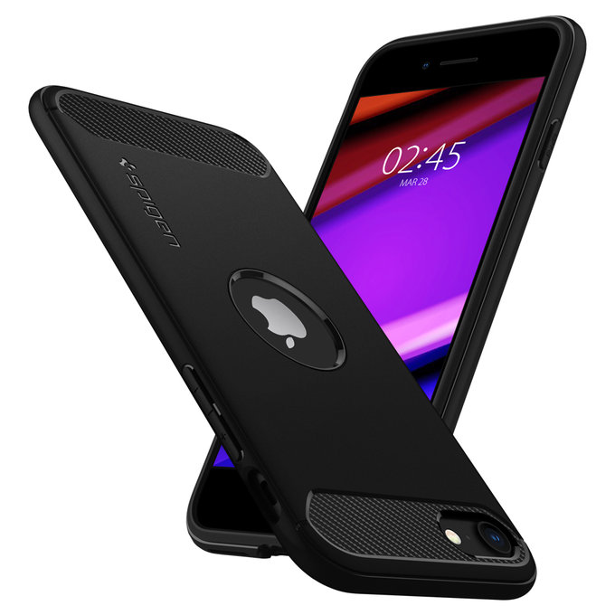 Spigen - Pouzdro Rugged Armor pro iPhone SE 2020 & SE 2022, černá