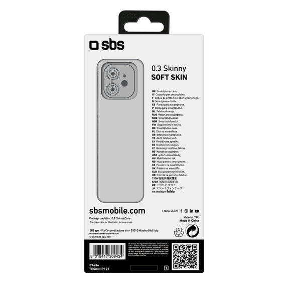 SBS - Pouzdro Skinny pro iPhone 12 mini, transparentí
