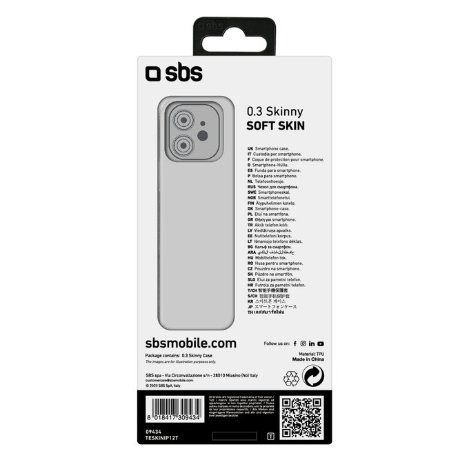 SBS - Pouzdro Skinny pro iPhone 12 mini, transparentí