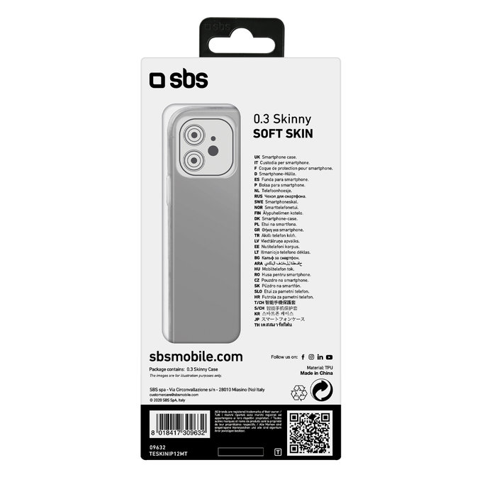 SBS - Pouzdro Skinny pro iPhone 12 a 12 Pro, transparentí