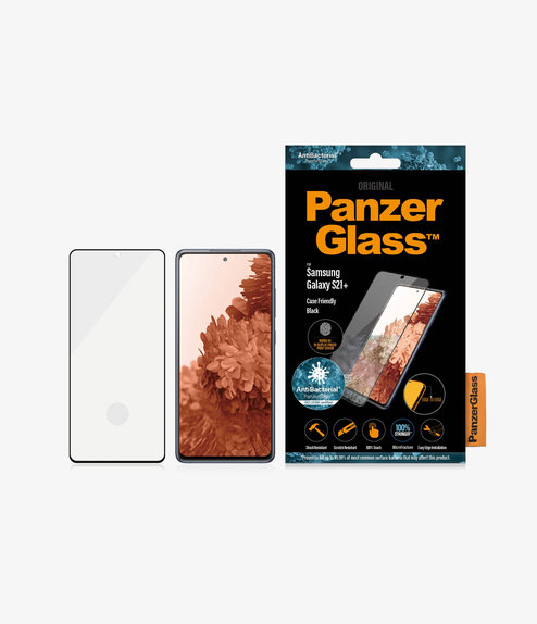 PanzerGlass - Tvrzené Sklo Case Friendly AB pro Samsung Galaxy S21+, Fingerprint komp., černá