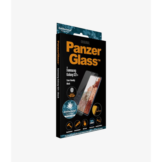 PanzerGlass - Tvrzené Sklo Case Friendly AB pro Samsung Galaxy S21+, Fingerprint komp., černá