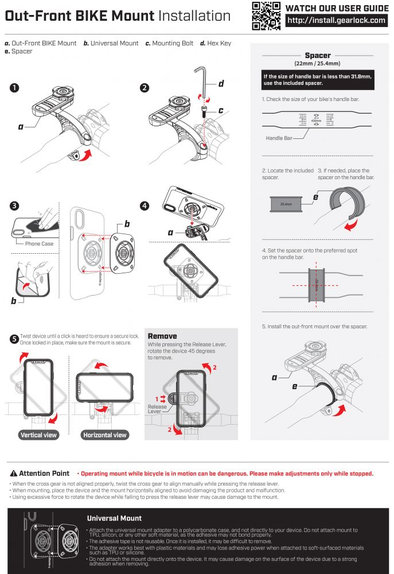 Spigen - Držák na Kolo, Koloběžku Gearlock MF100, černá