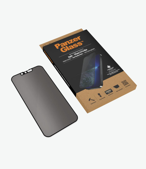 PanzerGlass - Tvrzené Sklo Case Friendly Privacy AB pro iPhone 13 Pro Max a 14 Plus, černá