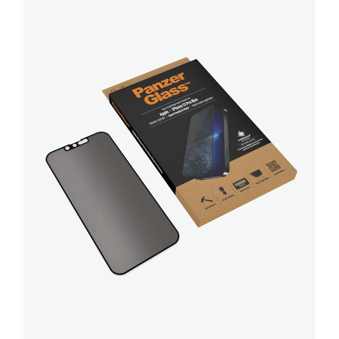 PanzerGlass - Tvrzené Sklo Case Friendly Privacy AB pro iPhone 13 Pro Max a 14 Plus, černá