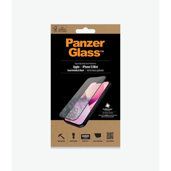 PanzerGlass - Tvrzené Sklo Case Friendly AB pro iPhone 13 mini, černá
