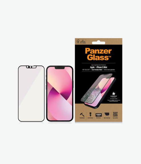 PanzerGlass - Tvrzené Sklo Case Friendly Anti-Bluelight AB pro iPhone 13 mini, černá