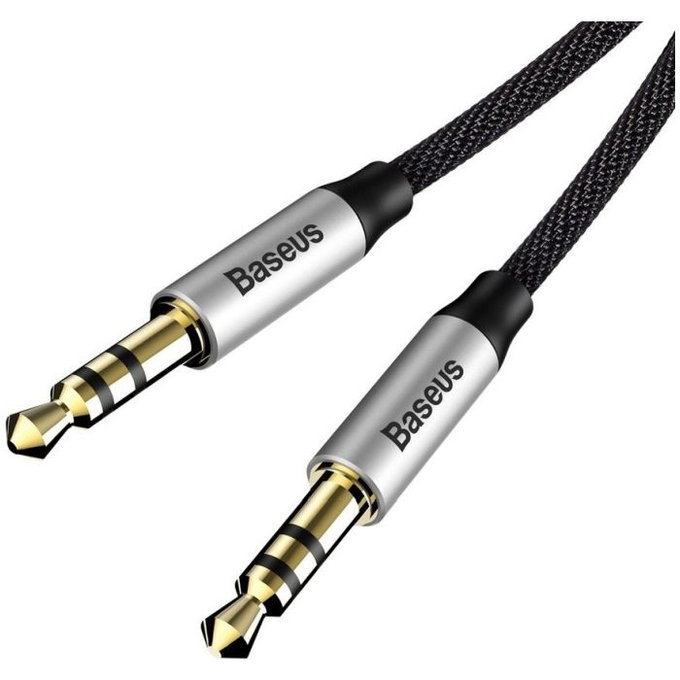 Baseus - Aux Kabel (1m), šedá/černá