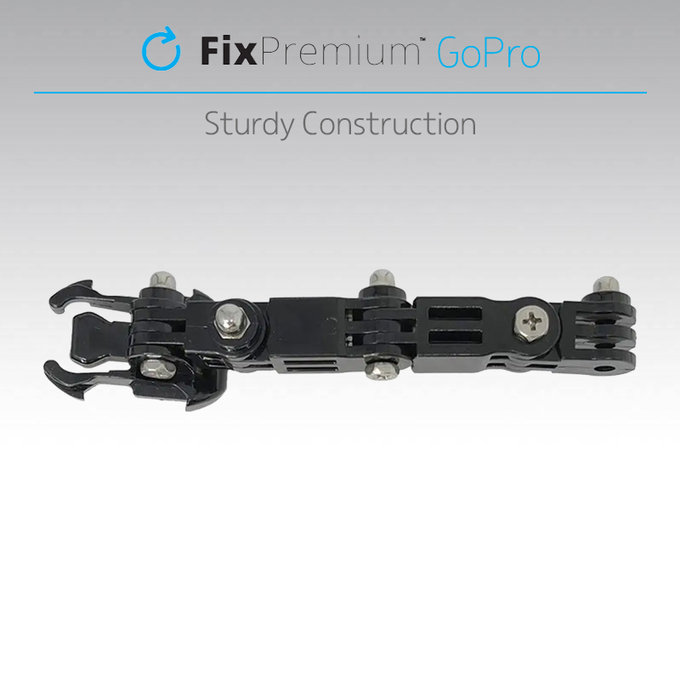 FixPremium - Trojramenný Držák na GoPro, čierny