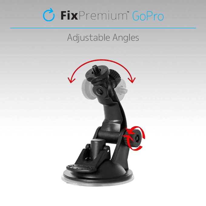 FixPremium - Držák pro GoPro s prísavkou, čierny