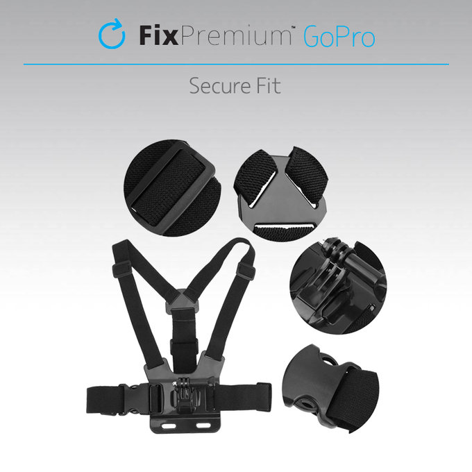 FixPremium - Držák na Telo pro GoPro, čierny