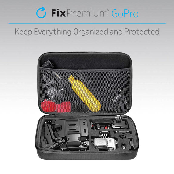 FixPremium - Ochranné Púzdro pro GoPro a Príslušenstvo (Velikost L), čierna