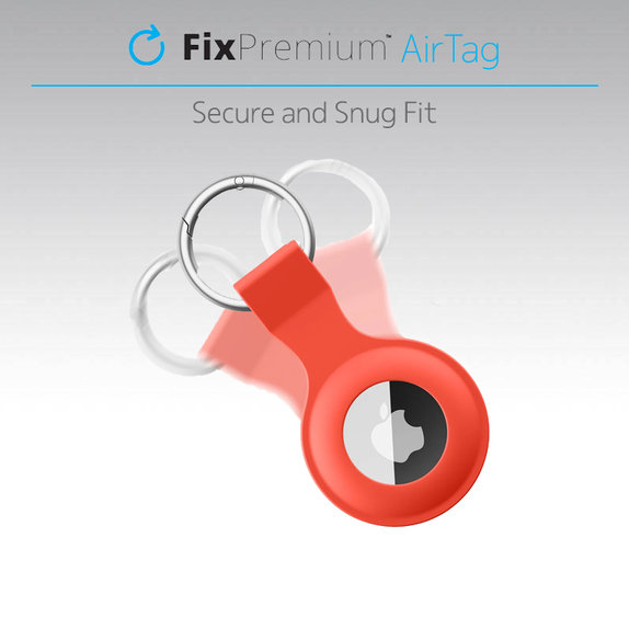 FixPremium - Silikonová Klíčenka pro AirTag, oranžová