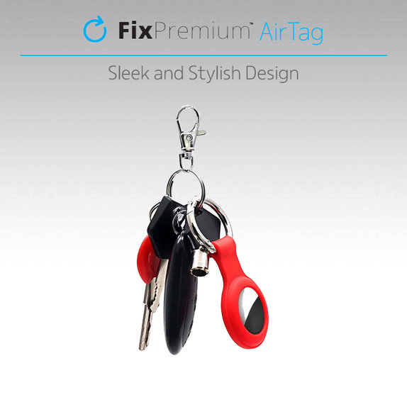 FixPremium - Silikonová Klíčenka pro AirTag, černá
