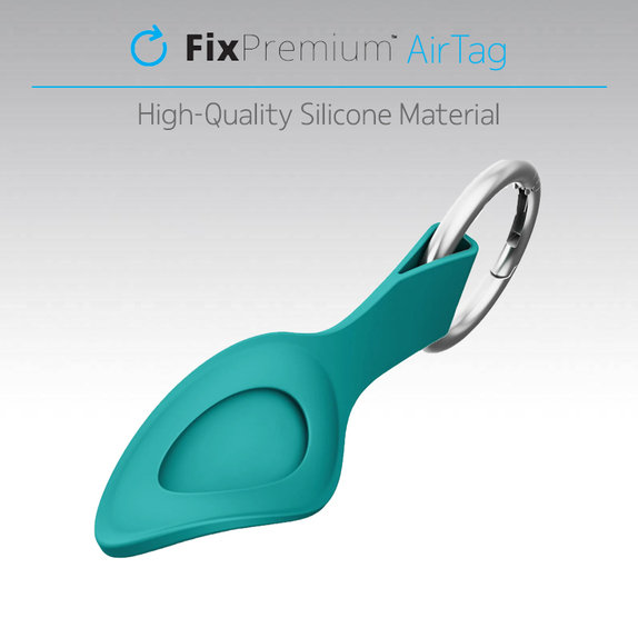 FixPremium - Silikonová Klíčenka pro AirTag, černá