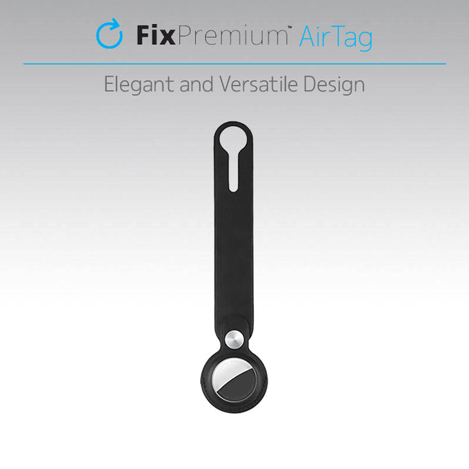 FixPremium - Kožená Klíčenka pro AirTag, hnědá