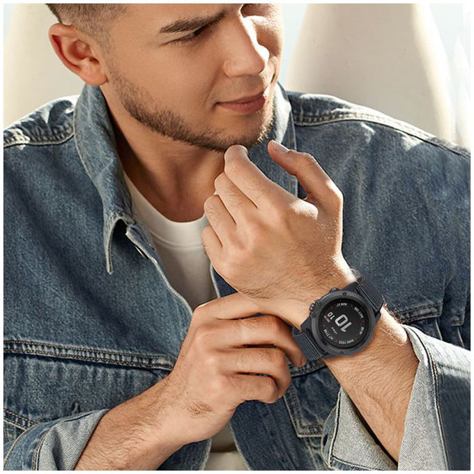 FixPremium - Nylonový Řemínek pro Garmin (22mm), černá