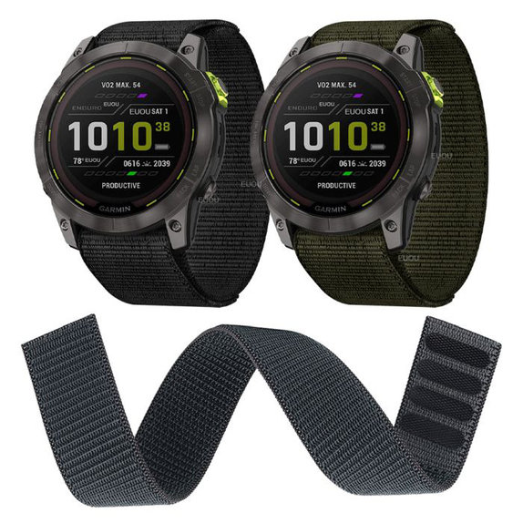 FixPremium - Nylonový Řemínek pro Garmin (26mm), černá