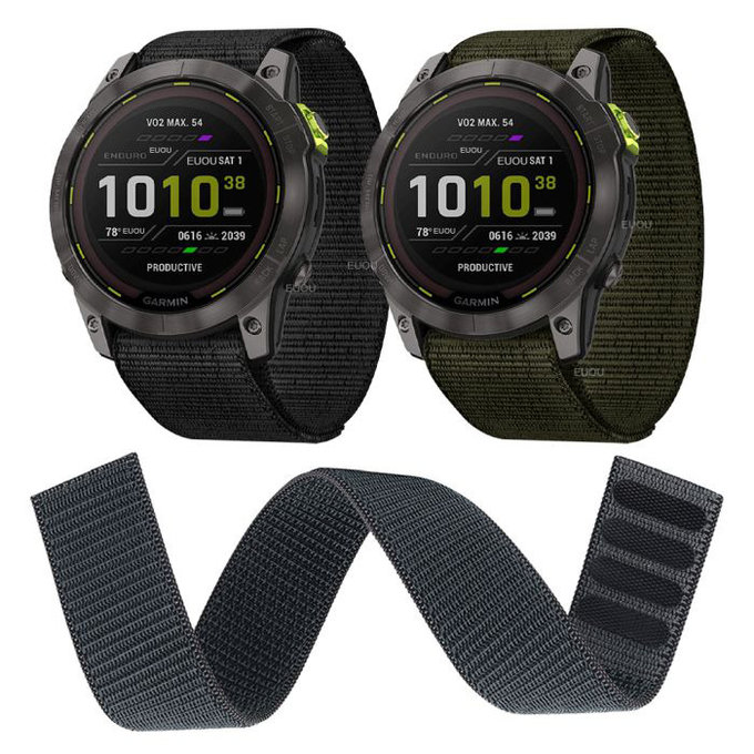 FixPremium - Nylonový Řemínek pro Garmin (26mm), černá