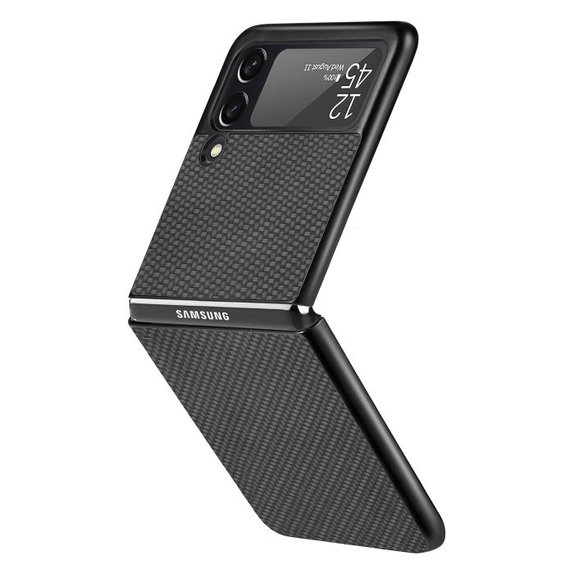 FixPremium - Pouzdro Carbon pro Samsung Galaxy Z Flip 2, černá