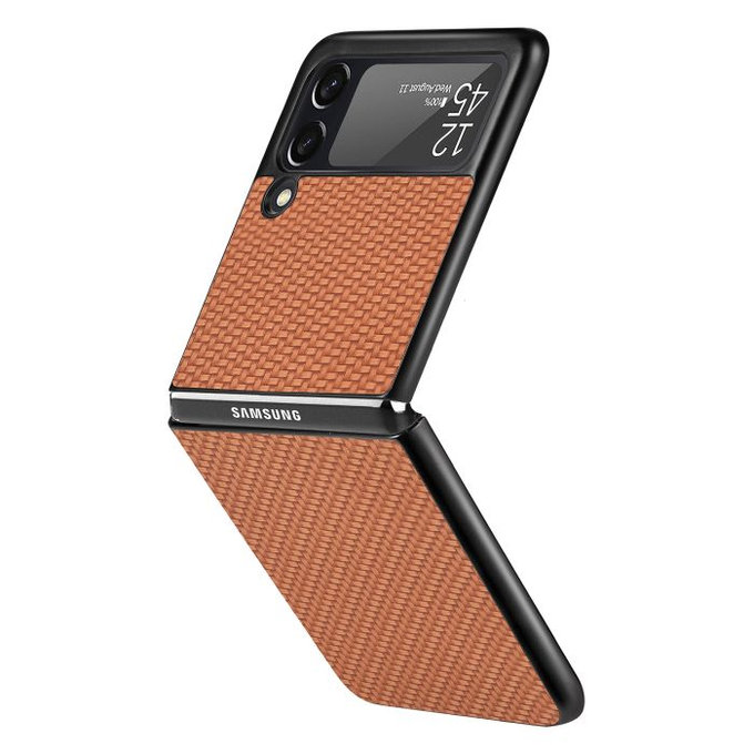 FixPremium - Pouzdro Carbon pro Samsung Galaxy Z Flip 2, hnědá