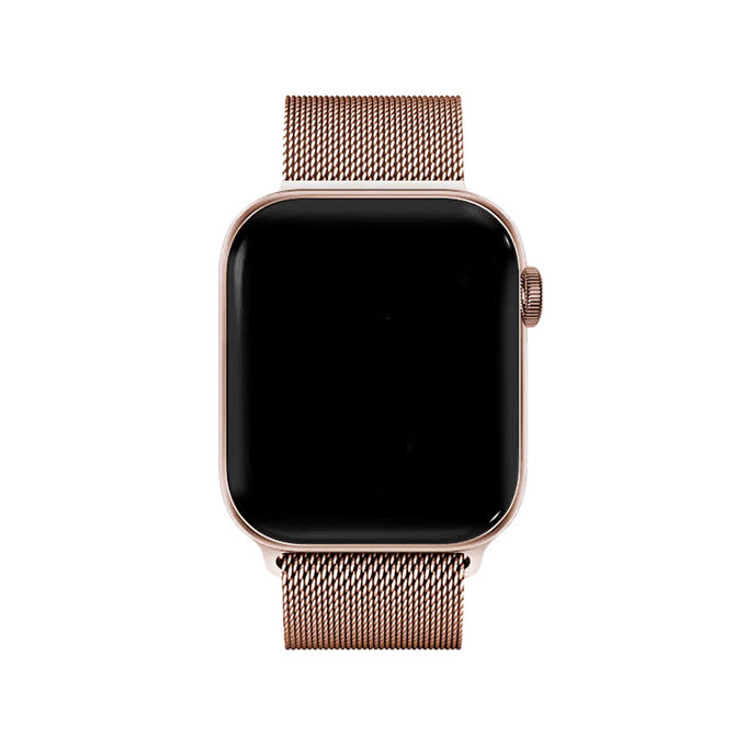 FixPremium - Řemínek Milanese Loop pro Apple Watch (38, 40 a 41mm), rose gold