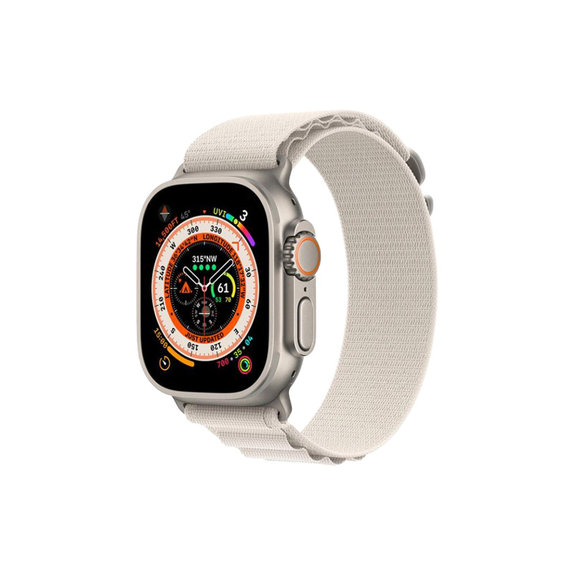 FixPremium - Řemínek Alpine Loop pro Apple Watch (42, 44, 45 a 49mm), starlight