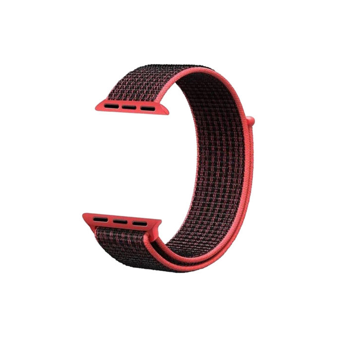 FixPremium - Nylonový Řemínek pro Apple Watch (42, 44, 45 a 49mm), červená