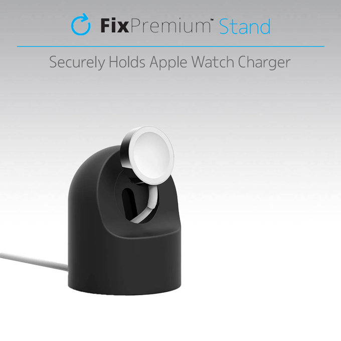 FixPremium - Silikónový Stojan pro Apple Watch, černá