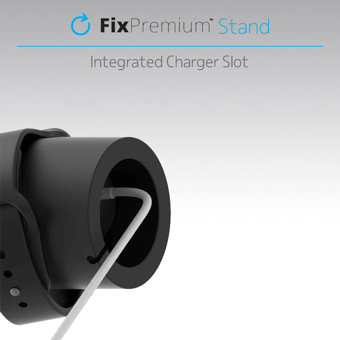 FixPremium - Silikónový Stojan pro Apple Watch, černá