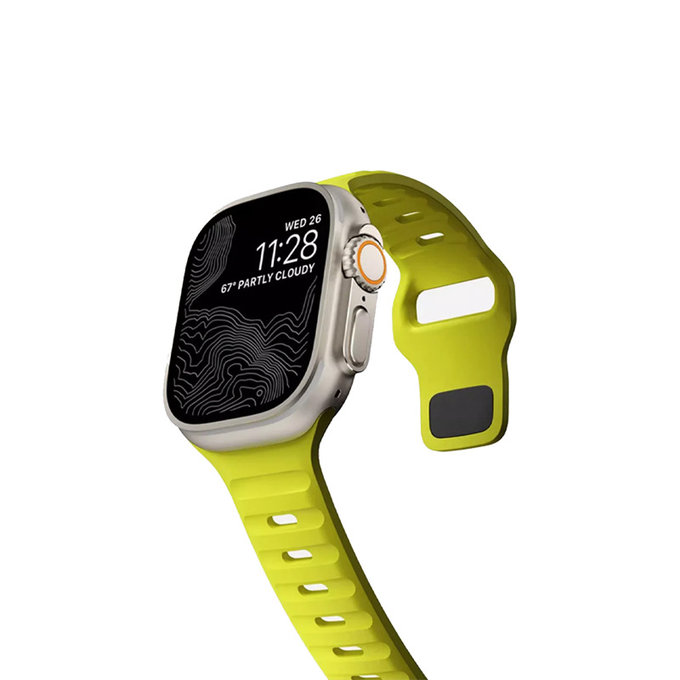 FixPremium - Řemínek Sport Silicone pro Apple Watch (42, 44, 45 a 49mm), tartrazine