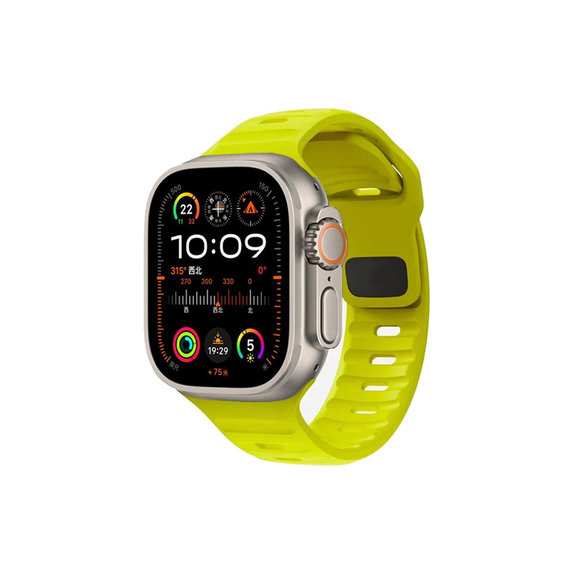 FixPremium - Řemínek Sport Silicone pro Apple Watch (42, 44, 45 a 49mm), tartrazine