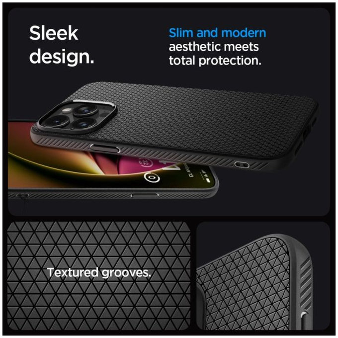 Spigen - Pouzdro Liquid Air pro iPhone 15 Pro Max, matte black