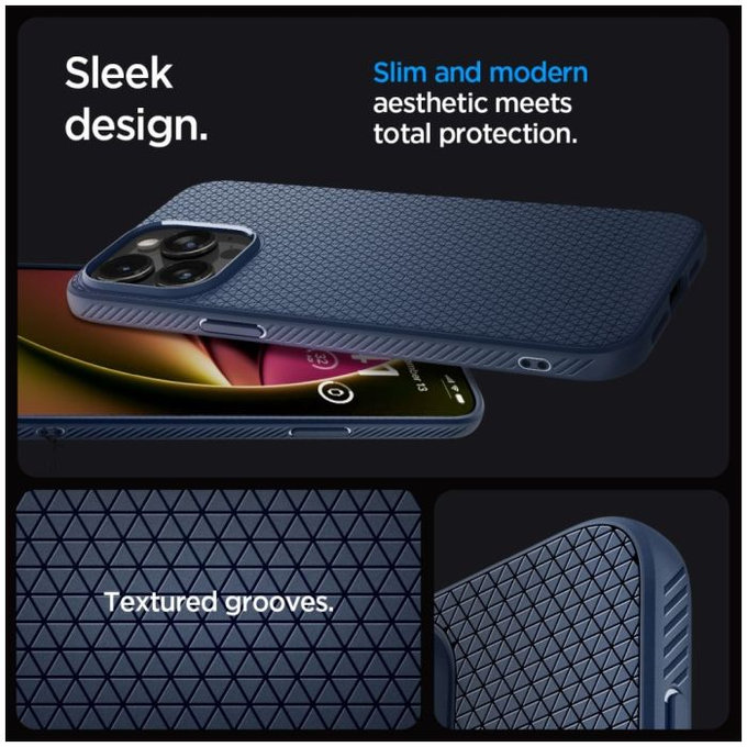 Spigen - Pouzdro Liquid Air pro iPhone 15 Pro Max, navy blue