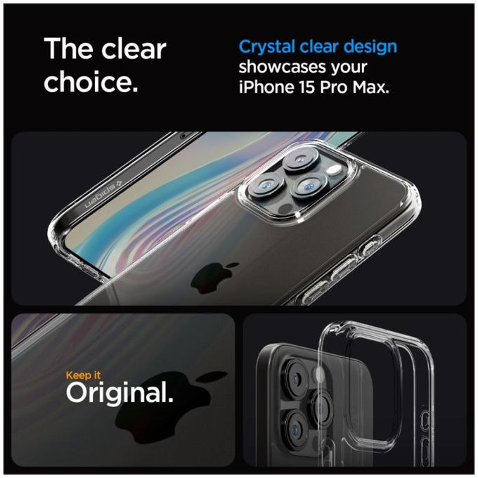 Spigen - Pouzdro Ultra Hybrid pro iPhone 15 Pro Max, crystal clear