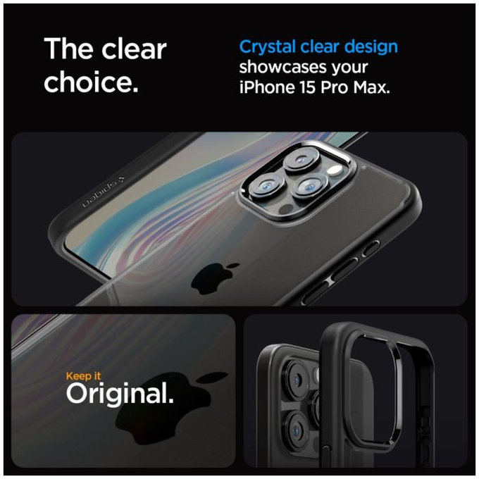 Spigen - Pouzdro Ultra Hybrid pro iPhone 15 Pro Max, matte black