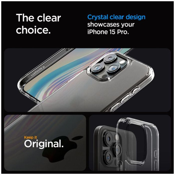 Spigen - Pouzdro Ultra Hybrid pro iPhone 15 Pro, frost clear