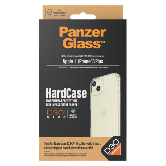 Pouzdro HardCase D3O pro iPhone 15 Plus, Transparentní, PanzerGlass