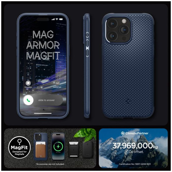 Spigen - Pouzdro Mag Armor s MagSafe pro iPhone 15 Pro Max, Navy Blue