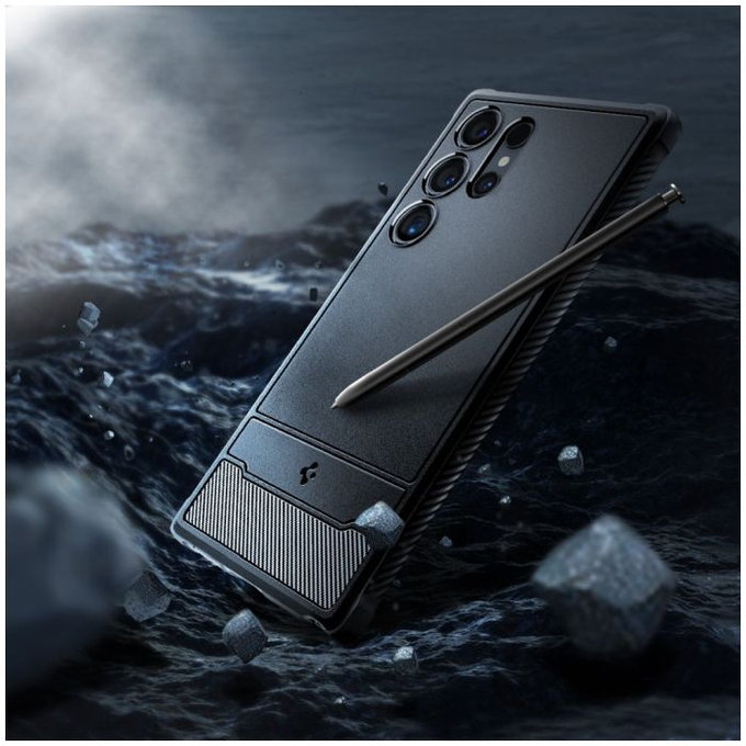 Spigen - Pouzdro Rugged Armor pro Samsung Galaxy S24 Ultra, Matte Black
