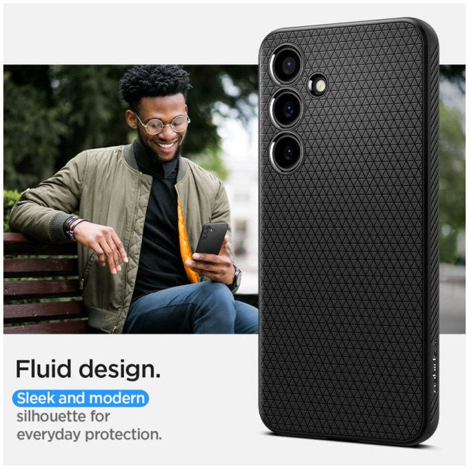 Spigen - Pouzdro Liquid Air pro Samsung Galaxy S24+, Matte Black