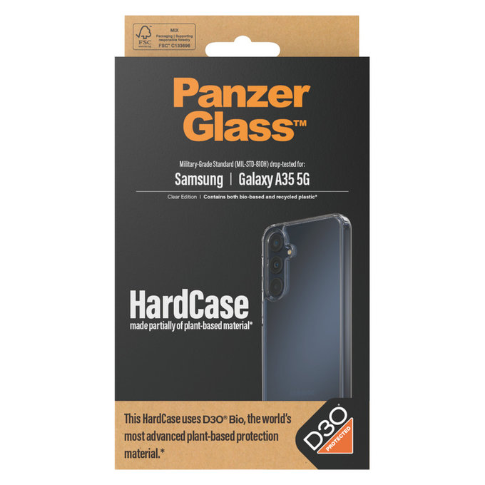 Pouzdro HardCase D3O pro Samsung Galaxy A35 5G, Transparentní, PanzerGlass