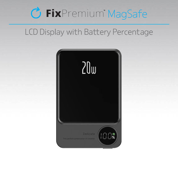 FixPremium - MagSafe PowerBank s LCD 5000mAh, zelená