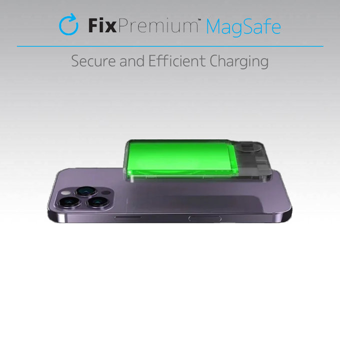 FixPremium - MagSafe PowerBank s LCD 5000mAh, fialová